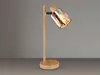 Große LED Tischlampe Holzoptik mit Rauchglas Kristall, Produktbild-Vorschau 1