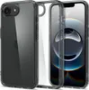 A clear protective phone case is shown with a phone inside, displaying the phone's screen. Voir les images du produit