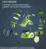 An exploded view of a vacuum cleaner, showcasing its various components and highlighting its eco-friendly design. Voir les images du produit