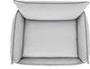 A top-down view of a light gray dog bed with dark gray piping. Náhled obrázku produktu