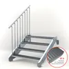 Stahltreppe 4 Stufen bis Höhe 84 cm, Laufbreite : 110 cm Produktbild-Vorschau 2