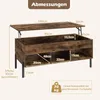 COSTWAY Tavolino regolabile in altezza, tavolino con piano Anteprima dell’immagine prodotto 3