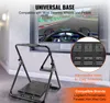 A racing wheel stand is shown in front of a large screen displaying a racing game. Anteprima dell’immagine prodotto