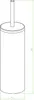 A technical drawing of a toilet brush holder with dimensions. Produktbild-Vorschau