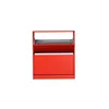 A red shoe cabinet is shown against a white background. Produktbild-Vorschau
