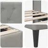 vidaXL Rám postele s čelem Světle šedá 80 x 200 cm Samet Náhled obrázku produktu 7