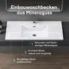 doporro Lavabo Integrale a Incasso Soprapiano 80x48x14 cm Anteprima dell’immagine prodotto 2