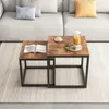 Table basse 2 en 1, ensemble de tables d'appoint carrées Voir les images du produit 7