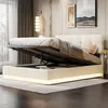 ProximaX Polsterbett 140x190 cm aus Samt in Beige mit LED & Produktbild-Vorschau 15