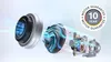 A cutaway view of a vacuum cleaner motor and fan, with blue energy streams flowing through it. A 10-year motor guarantee badge is visible. Produktbild-Vorschau