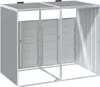 vidaXL Box na odpadky pre 2 koše sivý 144x81x113 cm oceľ Náhľad obrázku produktu 7