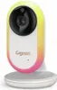A white Gigaset baby monitor with a black camera lens and a colorful LED light ring around the lens. Produktbild-Vorschau