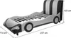 A children's car-shaped bed with dimensions indicated. Produktbild-Vorschau