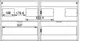 A technical drawing or diagram of a vanity unit, showing dimensions and compartments. Náhľad obrázku produktu