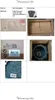 A collage of images showing a blue stoneware flowerpot with a saucer, its packaging, and a close-up of the product. Produktbild-Vorschau