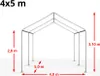 TOOLPORT Partyzelt Pavillon 4x5 m in weiß PE Plane 350 N Produktbild-Vorschau 5