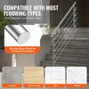 A marketing image showing a metal handrail and examples of different flooring types it is compatible with. Podgląd zdjęcia produktu