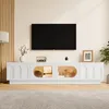 Merax TV Lowboard mit Bogentüren und Glastüren, TV Schrank Produktbild-Vorschau 1