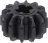 A close-up studio shot of a single black gear. Anteprima dell’immagine prodotto