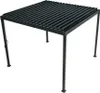 A black metal pergola frame with a slatted roof, shown from a slightly elevated angle against a white background. Produktbild-Vorschau