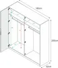 Garderobe Dfusell, Schlafzimmerschrank mit 4 Flügeltüren, Produktbild-Vorschau 3