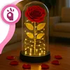 Rose éternelle en dôme de verre avec lumière LED | Fleur de Voir les images du produit 7