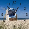Wallario Design Wanduhr Strandkorb aus Echtglas, Größe 30 x Produktbild-Vorschau 1