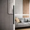 SQUARE Schiebetür mit Spiegel Türbreite 66 cm Weiß Produktbild-Vorschau 2