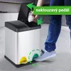 JAGO Kosz na śmieci z pedałem, stal nierdzewna, 3 x 20 L Podgląd zdjęcia produktu 10