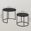 Fortena Couchtisch 2er Set Rund Schwarz Eiche Optik Produktbild-Vorschau 3