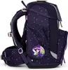 A side view of a purple backpack with white polka dots and a fairy graphic on the front. Produktbild-Vorschau