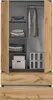 Kleiderschrank Antrazit/Wotan – 90 x 50 x 180 cm – 2 Produktbild-Vorschau 9