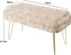 Theo&Cleo Moderner Velvet SitzBank, Quadratisch Produktbild-Vorschau 2
