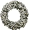 LED Tannenkranz - Schneeoptik - 50 warmweiße LED - D: 60cm - 8 Funktionen - Batterie - grün, weiß Produktbild-Vorschau