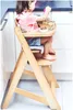 Chaise haute en bois - Chaise haute en bois à hauteur Voir les images du produit 4
