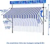 Diagram showing dimensions and features of an awning. Náhled obrázku produktu