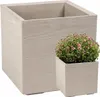 Lamela Blumentopf | Karo | 40cm | Milchkaffee Holz Produktbild-Vorschau 1