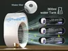 A promotional image showcasing a portable mini air conditioner with different mist level settings. Produktbild-Vorschau