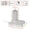 A set of LED candles with a charging base and dimensions indicated. Produktbild-Vorschau