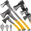 A collection of axes and axe heads, arranged in a visually appealing manner against a white background. Produktbild-Vorschau