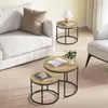Table Basse - Leobert - Chêne Artisan/Pieds Noirs - 53 X 45 Voir les images du produit 2