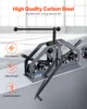 A manual pipe bender machine is shown on a light gray surface with a white background. Text overlays highlight its features. Podgląd zdjęcia produktu