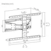 Technical drawing of a TV wall mount with dimensions and angles indicated. Podgląd zdjęcia produktu