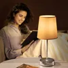 MONZANA® Nachtlamp 32 cm, stoffen kap, E14, grijs, taupe, Productafbeelding-voorbeeld 2