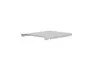 A silver-colored metal shelf or lid is shown from a slightly elevated side angle against a white background. Produktbild-Vorschau