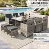 Poly Rattan Sitzgruppe Esstisch Lounge Gartenmöbel Produktbild-Vorschau 4