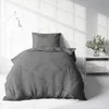 Seersucker Bettwäsche 155x220 cm Grau Anthrazit Wende Produktbild-Vorschau 3