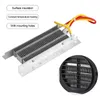 A product shot of a PTC heating element with descriptive text overlays and a close-up inset. Anteprima dell’immagine prodotto