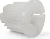 A close-up studio shot of a white plastic plumbing fitting. Produktbild-Vorschau