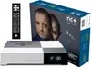 A product shot of a satellite receiver, remote control, and its packaging. Produktbild-Vorschau